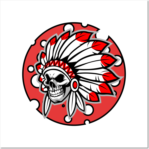 Skull indian Wall Art by Johnny_Sk3tch